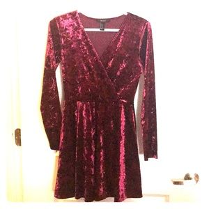 Red (maroon) velvet dress